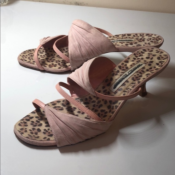 Manila Blahnik Pink Swede Mule - Picture 3 of 3